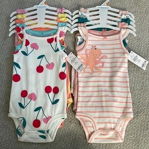 Carters girl onsie tank multi pack 12M - NEW - 10 total tanks
